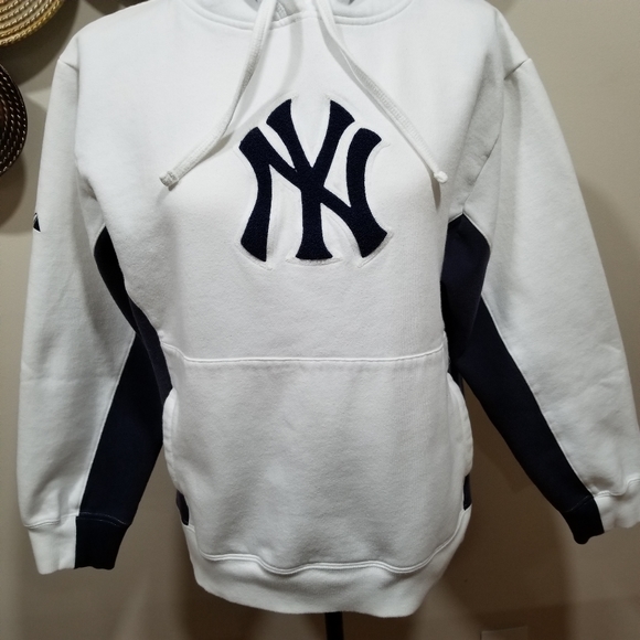 COPY - Majestic YANKEES Sweater Hoodie Color White With Navy Blue SIZE M... - Picture 4 of 17